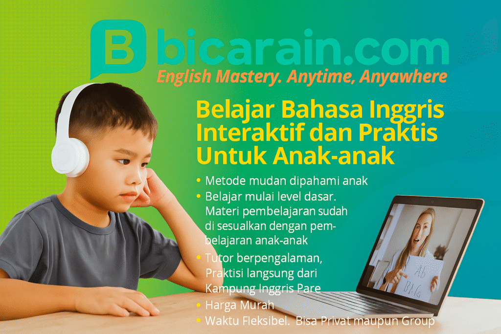 kursus bahasa inggris online untuk anak